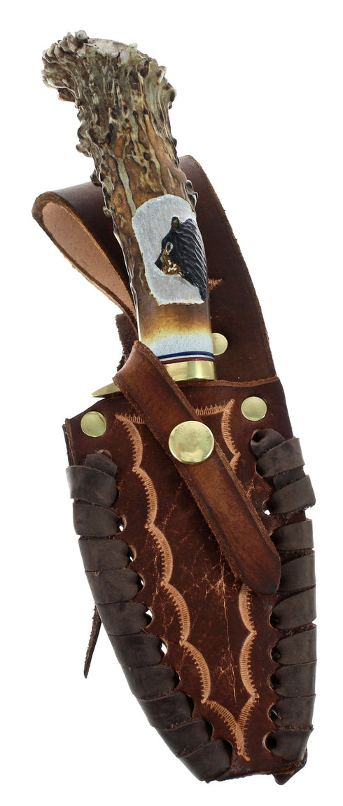 Hand Crafted Hunting Stag Knife Knife Ken Richardson Carve 9" JX126232